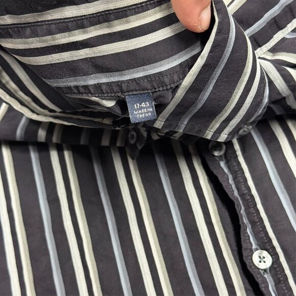 Burberry London Dress Shirt Made in UK Striped Long Sleeve 43 17 XL - Picture 7 of 10